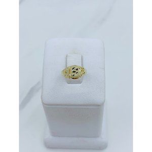 10k solid gold ring initial S baby girl boy